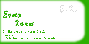 erno korn business card